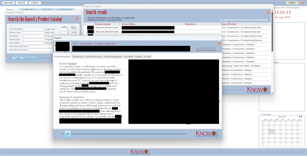 Deep Product Data: A detailed view of a specific product, showcasing rich master data and specifications directly within the catalog.